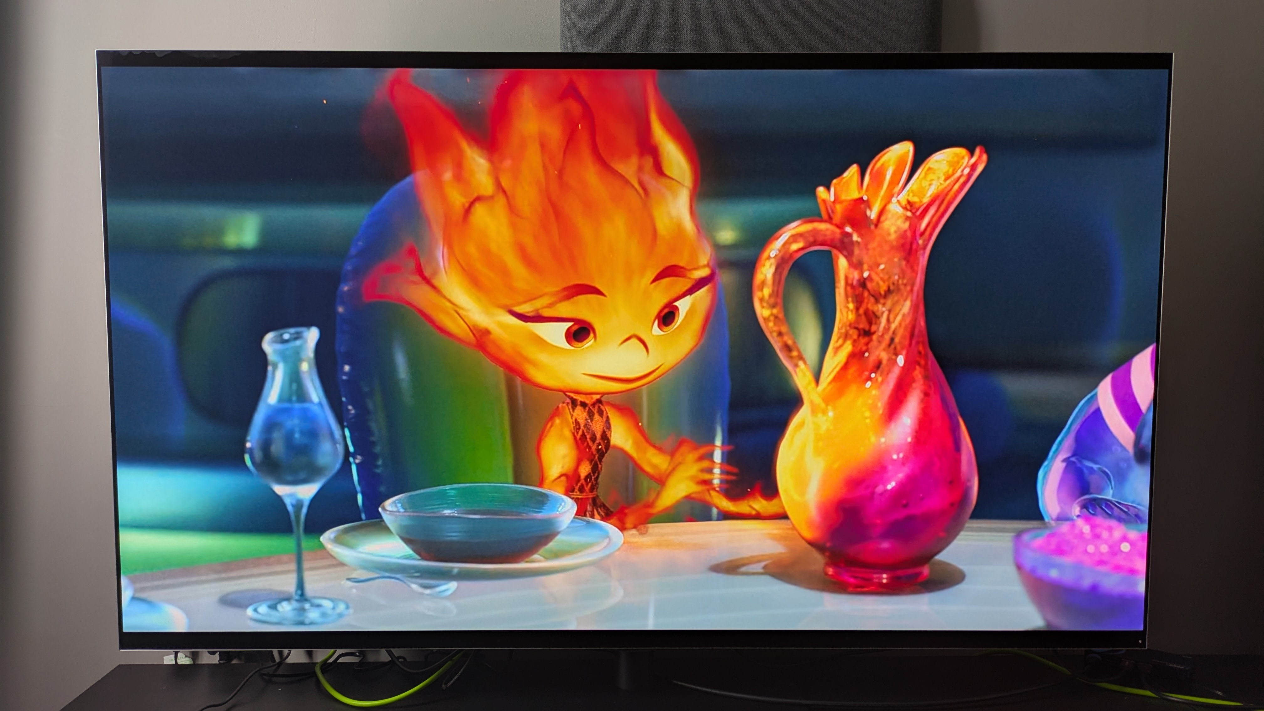 LG G5 OLED TV with Elemental on screen 